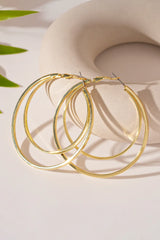 Gold Large Double Hoop Earrings