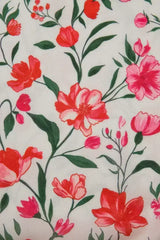 Pink Plus Size Floral Square Neck Puff Sleeve Ruffle Maxi Dress - Femstylo