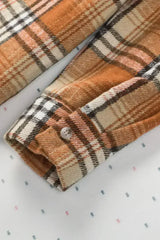 Plaid Color Block Patchwork Shirt Jacket with Pocket - Femstylo