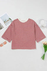 Black Stripe Bowknot Backless T-Shirt - Femstylo