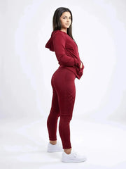 Athletic Fitted Zip-Up Hoodie Jacket with Pockets - Femstylo