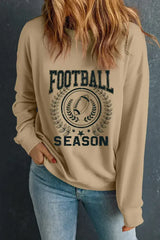 Khaki Game Day Rugby FOOTBALL SEASON Graphic Sweatshirt - Femstylo