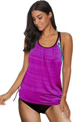 Active Rose Printed Lined Tankini Swimsuit - Femstylo