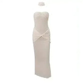 Lightly Chest-wrapped Sequins Slightly Transparent Fishtail Gown Dress - Femstylo
