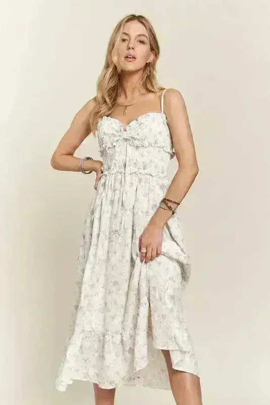 Floral Sweetheart Cami Dress – Smocked Bodice | Summer Style - Femstylo