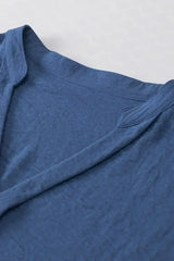 White Notched Neck Batwing Sleeve Blouse | Femstylo - Femstylo