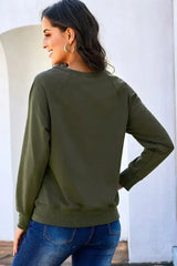 Green French Terry Cotton Blend Sweatshirt - Femstylo