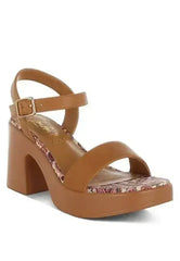 Kolata Faux Leather Pin Buckle Platform Heels - Femstylo