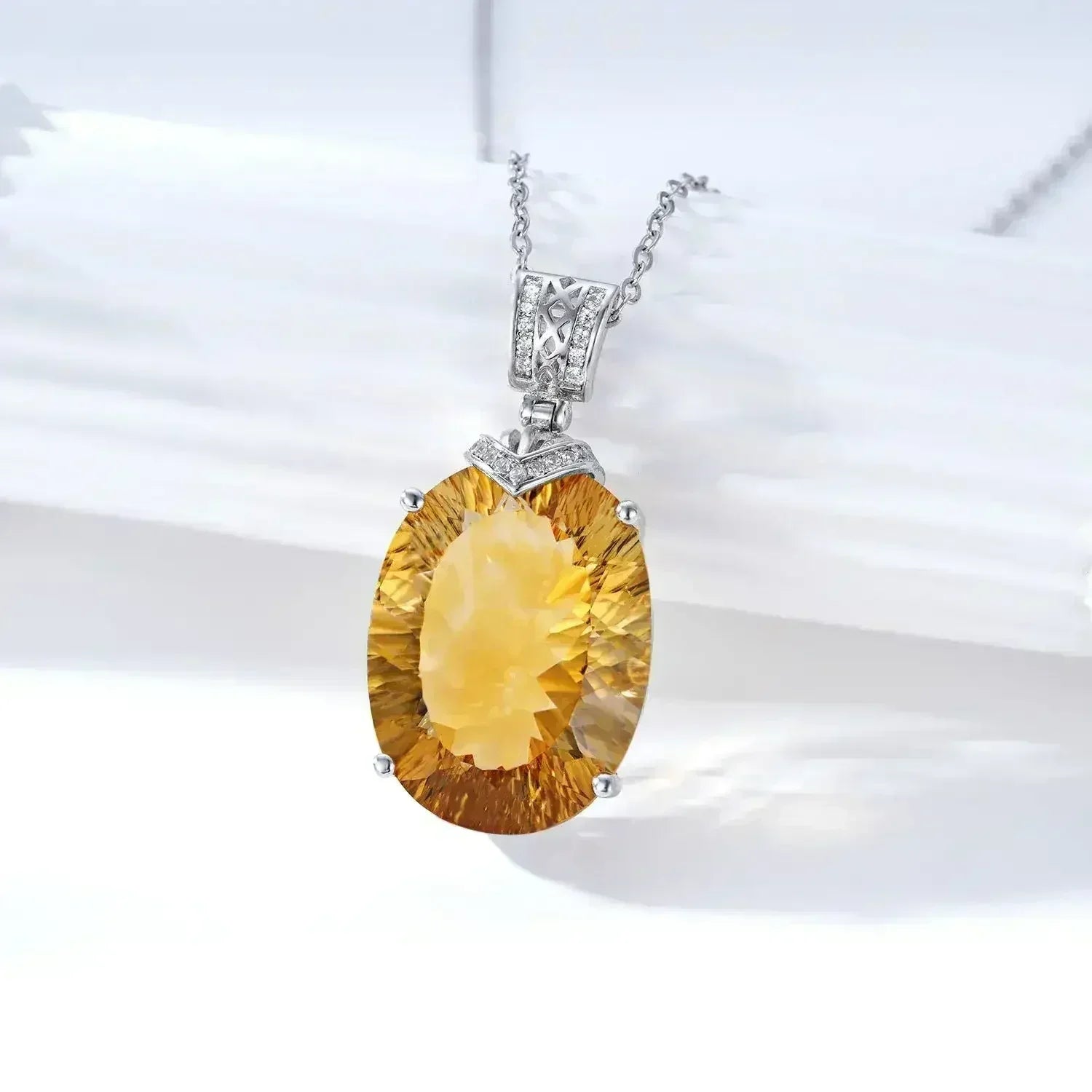 LuxeJewels™ – Solaris Gemdrop Citrine Pendant Necklace - Femstylo