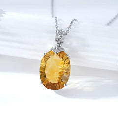 LuxeJewels™ – Solaris Gemdrop Citrine Pendant Necklace - Femstylo