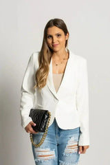 White Softina Classic Blazer - Italian Tailored | Femstylo - Femstylo