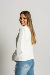 White Softina Classic Blazer - Italian Tailored | Femstylo - Femstylo