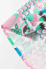 Green Floral V-Neck Blouse – Tied Detail & Loose Fit | Feminine Style - Femstylo