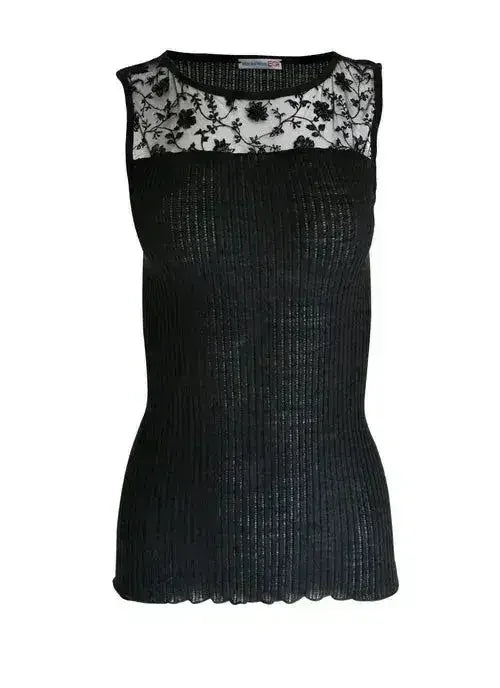 EGI Exclusive Merino Wool Blend Top with Tulle Trim. Proudly Made in - Femstylo