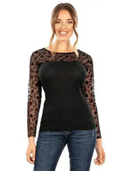 EGI Exclusive Collections Merino Wool Blend Top with Tulle Trim. - Femstylo