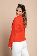 Blazer s klasičnim ovratnikom Softina, rdeč - Femstylo