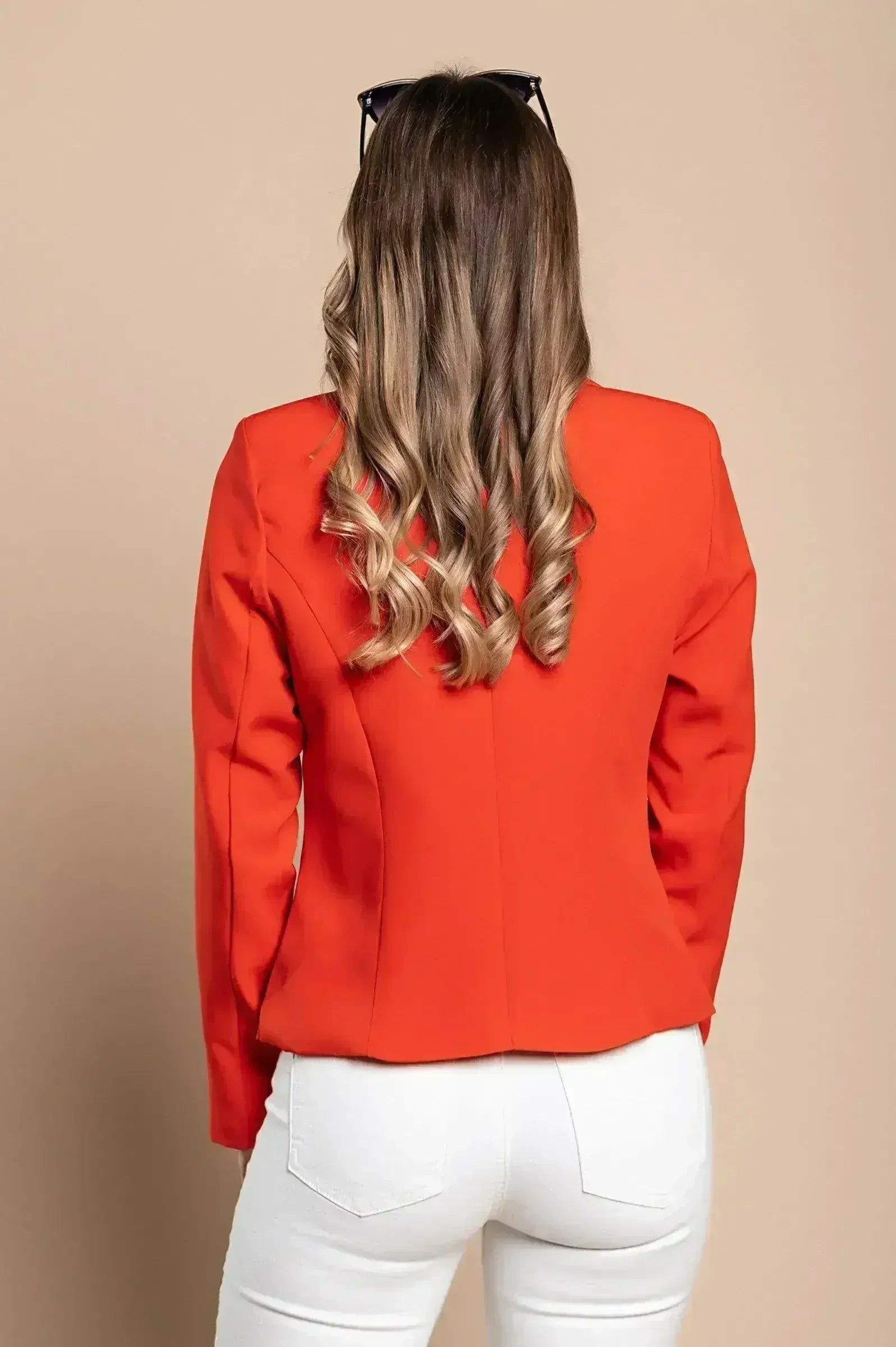 Blazer s klasičnim ovratnikom Softina, rdeč - Femstylo