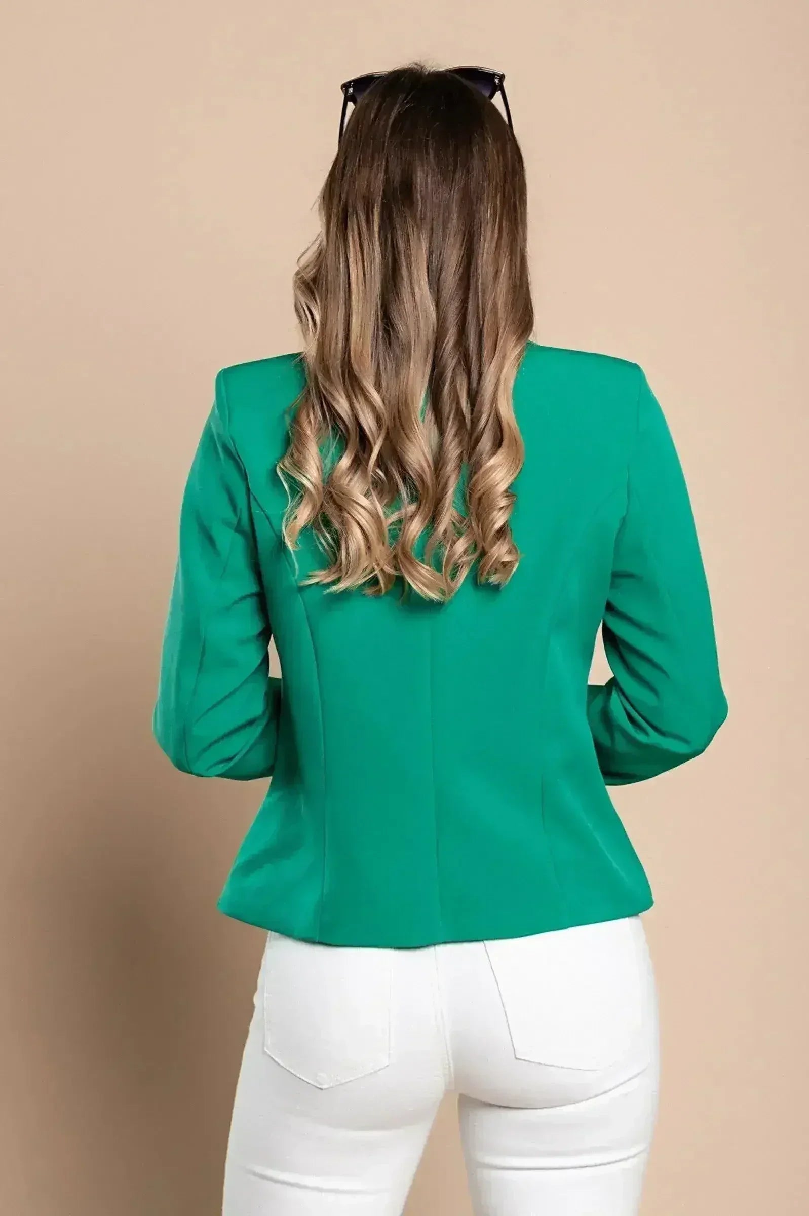 Blazer s klasičnim ovratnikom Softina, zelen - Femstylo