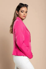 Blazer s klasičnim ovratnikom Softina, fuksia - Femstylo