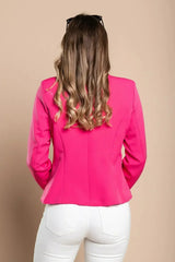 Blazer s klasičnim ovratnikom Softina, fuksia - Femstylo