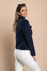 Dark Blue Softina Blazer - Italian Tailored Fit | Femstylo - Femstylo