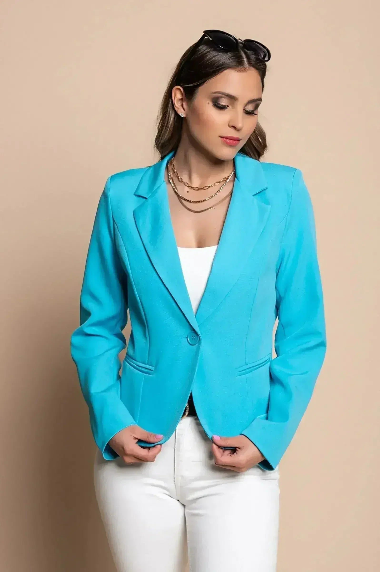 Light Blue Softina Blazer - Italian Tailored Fit | Femstylo - Femstylo