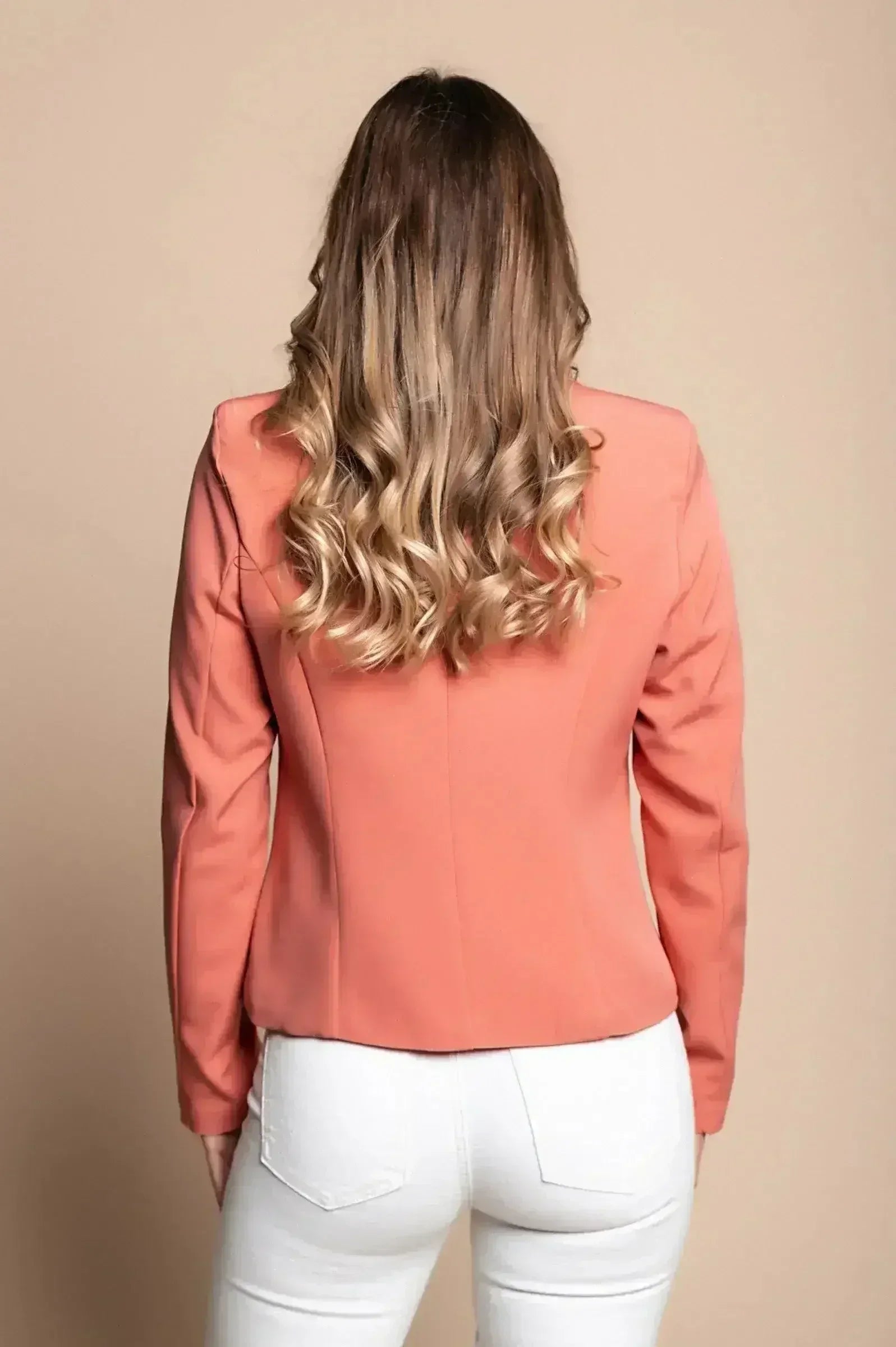 Heather Prism Peach Blazer - Salmon Tone | Italian Made | Femstylo - Femstylo
