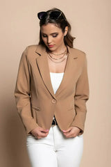 Camel Softina Blazer - Italian Tailored Fit | Femstylo - Femstylo