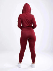 Athletic Fitted Zip-Up Hoodie Jacket with Pockets - Femstylo