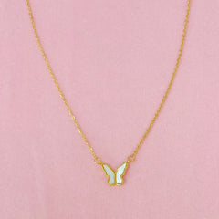 Golden Shell Butterfly Necklace