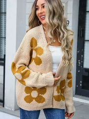 Angel Wings Flower Open Front Long Sleeve Cardigan - Trendy & Comfortable - Femstylo