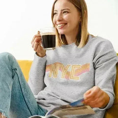 NYC Retro 70's Sweatshirt – Vintage Loose Fit Crewneck - Femstylo