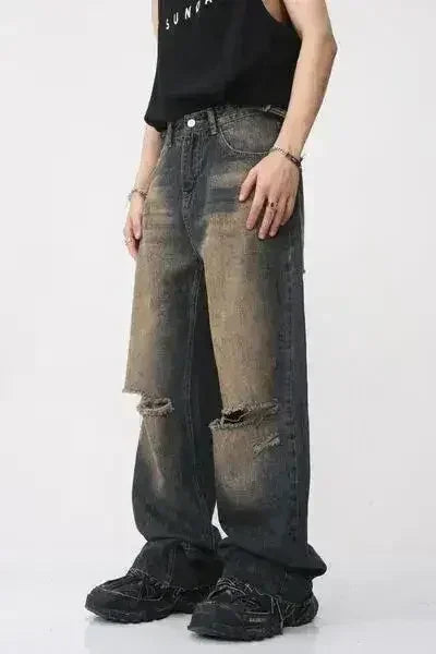 Distressed Wide Leg Jeans - Femstylo
