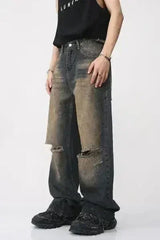 Distressed Wide Leg Jeans - Femstylo
