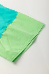 Aruba Blue Frayed Star Patched 4th of July Oversize T Shirt - Femstylo