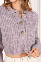 Melange multicolor sweater top - Femstylo