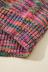 Purple Space Dye Yarn Crew Neck Sweater