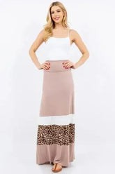 Leopard Color Block Maxi Dress – Plus Size & Bold | Celeste - Femstylo