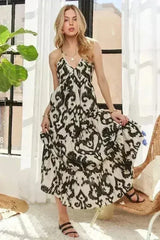 ADORA Crisscross Maxi Dress – Two-Tone V-Neck Evening Gown - Femstylo