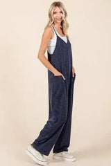 Mittoshop Patch Pocket Wide Leg Sleeveless Jumpsuit - Femstylo