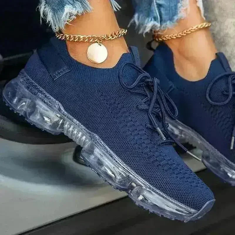 2021 Purple Sneakers Women Casual Shoes Mesh Air-Cushion Flat - Femstylo