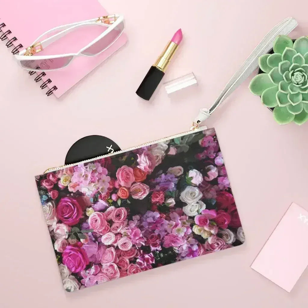 Floral Bouquet Designed Zipped Clutch Bag - Femstylo