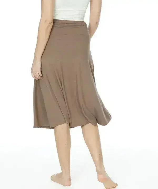 Bamboo Flared Skirt – Organic Mid-Length with Shirring - Femstylo