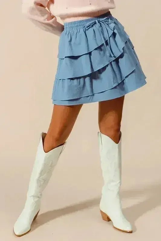 SO ME Asymmetrical Ruffled Game Day Skirt - Femstylo