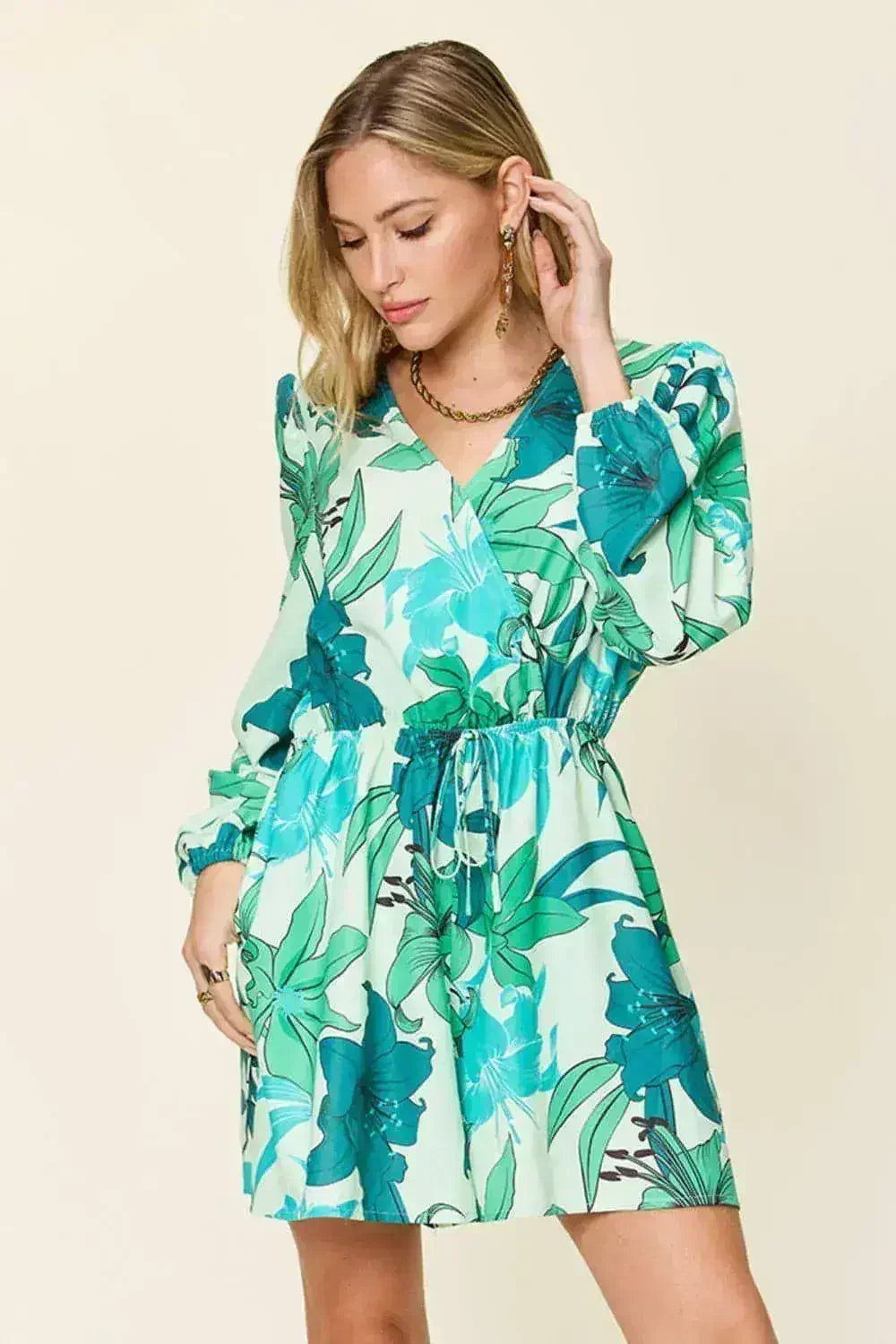 Floral Long Sleeve Romper with Pockets - S-3XL | Femstylo - Femstylo