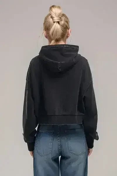 Basic Bae Kangaroo Pocket Long Sleeve Cropped Hoodie - Femstylo
