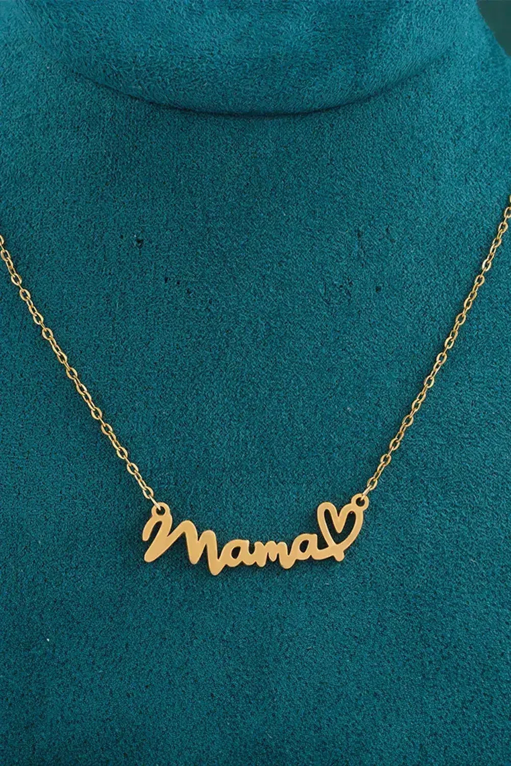 Gold Mama Letter Heart Pattern Necklace - Femstylo