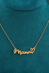 Gold Mama Letter Heart Pattern Necklace - Femstylo