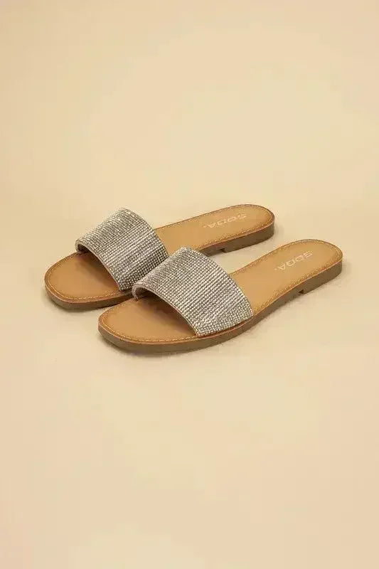 JUSTICE-S Rhinestone Slides - Femstylo