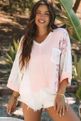 Floral Lace Crochet Blouse - Batwing Sleeves | S-2XL | Femstylo - Femstylo